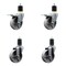 Service Caster 4'' Semi Steel Swivel 1-7/8'' Expanding Stem Caster Set 2 Total Lock Brakes, 4PK SCC-EXTTL20S414-SSS-2-S-2-178 - alternate 1